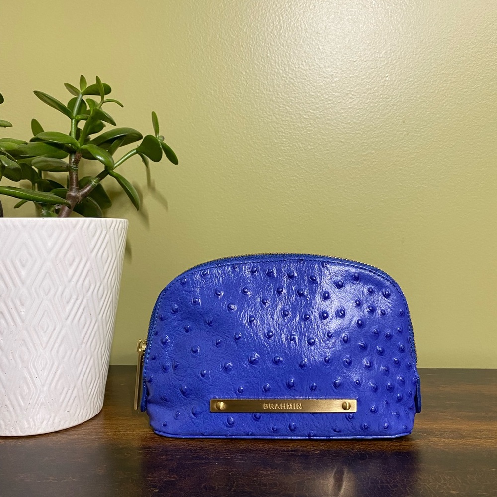 Brahmin Tina Makeup Case, Electric Blue Normandy